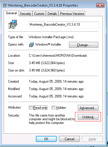 KB10602 - How to install an .msi File that requires System Admin Privileges  on Windows Vista